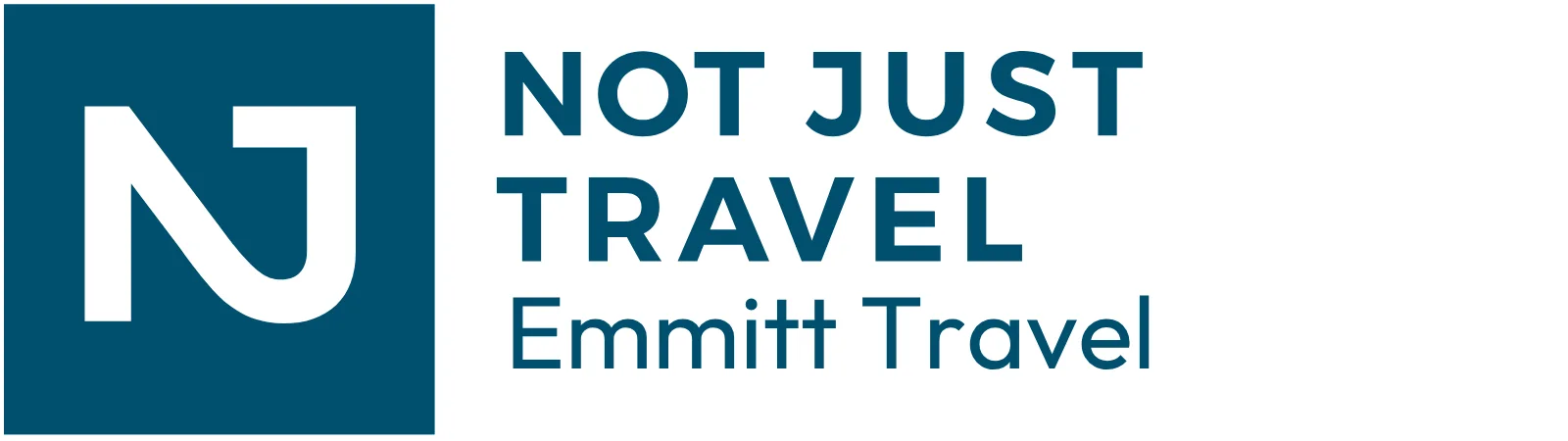 Not Just Travel and Emmitt Travel supporting brand lockup